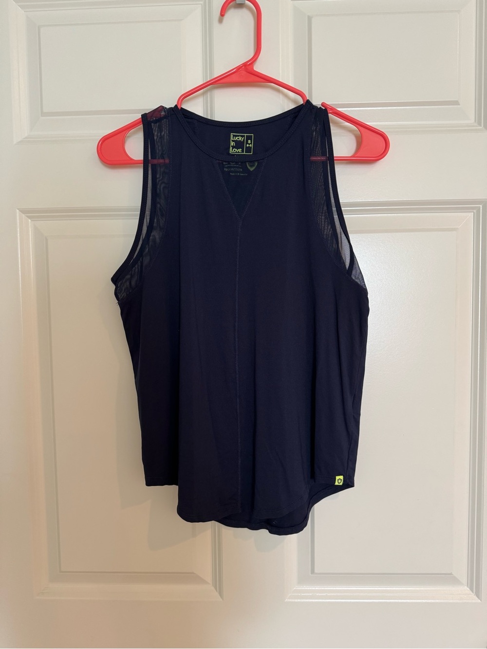 Lucky In Love Women's navy Mesh Trim Athletic Tank